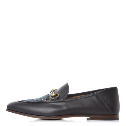 Gucci Lambskin Wolf Embroidered Mens Brixton Horsebit Loafers 9 Brown 1 of 11