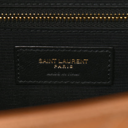 Saint Laurent Grain De Poudre Textured Mixed Matelasse Triquilt Large Monogram Satchel Dune 5 of 8