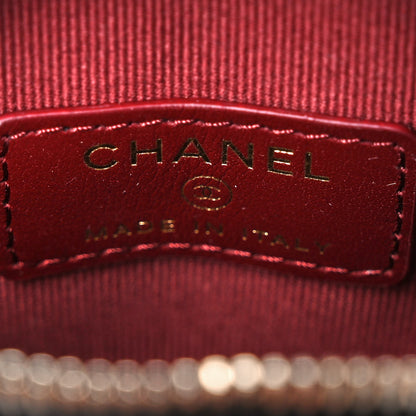 Chanel Lambskin Quilted CC In Love Heart Coin Purse With Chain Black 5 of 10