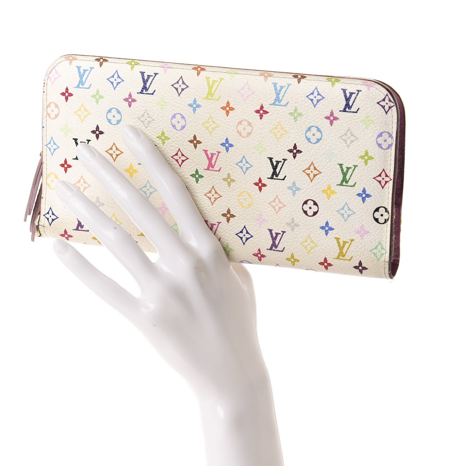 Louis Vuitton Monogram Multicolor Insolite Wallet White Litchi 2 of 12