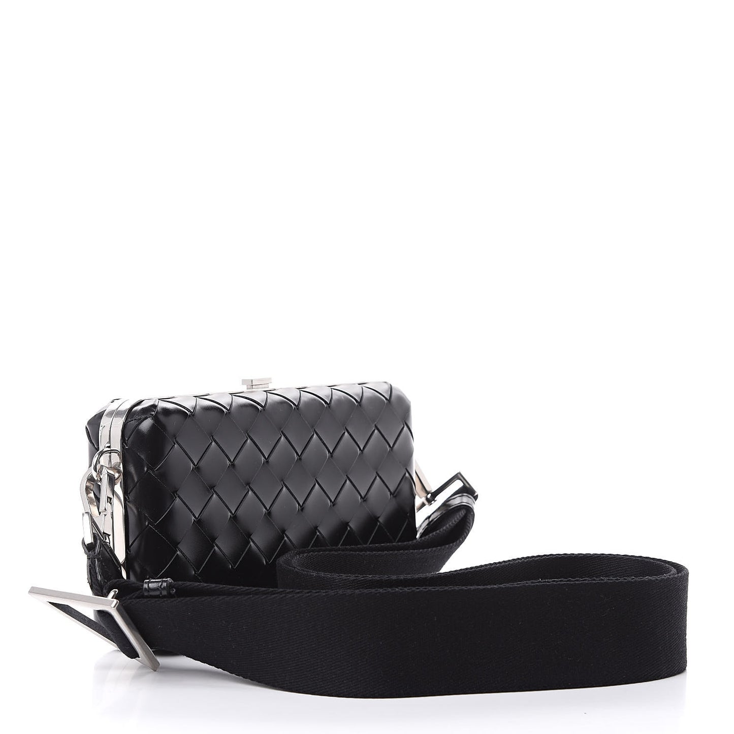 Spazzolato Intrecciato Mens Crossbody Messenger Case Black