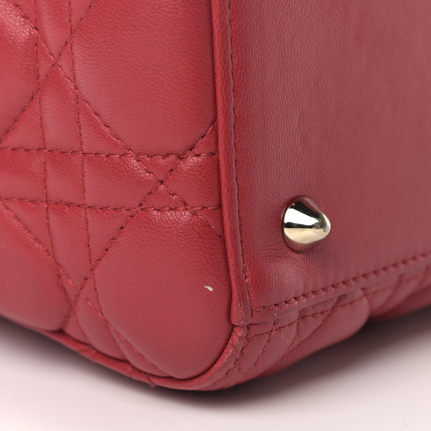 Lambskin Cannage Medium Lady Dior Red