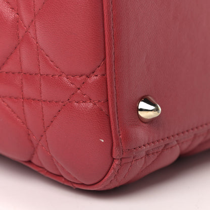 Christian Dior Lambskin Cannage Medium Lady Dior Red 9 of 12
