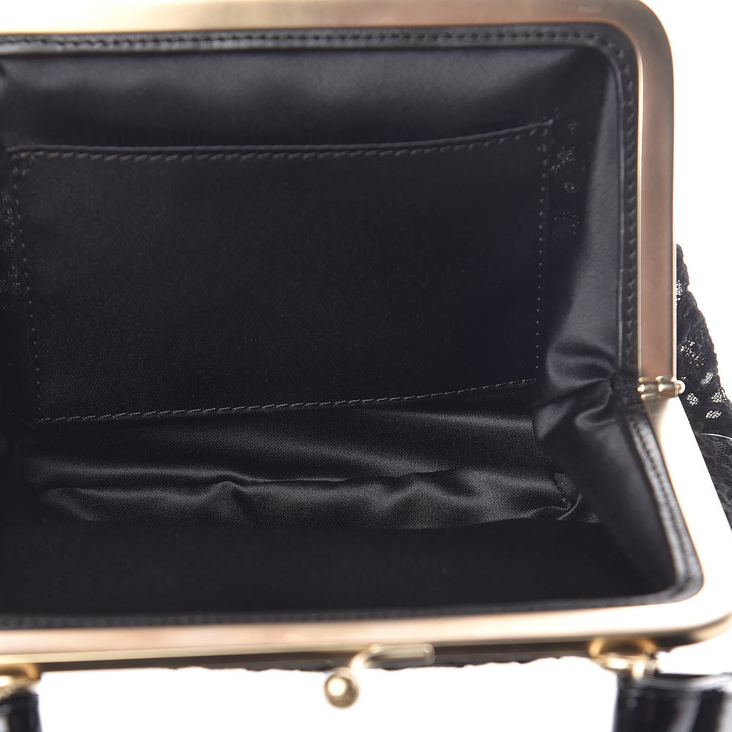 Chanel Patent Lace Mini Kiss Lock Double Bag Black 7 of 13