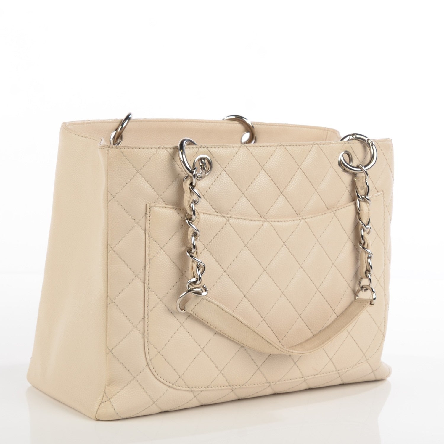 Chanel Caviar Quilted Grand Shopping Tote GST White 3 of 7