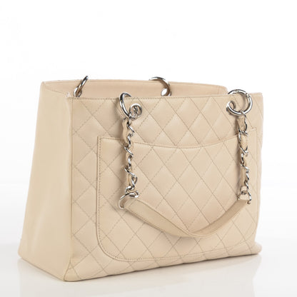 Chanel Caviar Quilted Grand Shopping Tote GST White 3 of 7