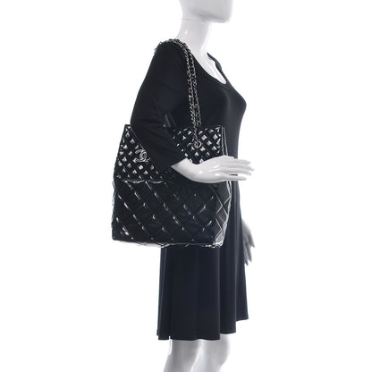 Chanel Vinyl Quilted In The Business North South Tote Black 2 of 11