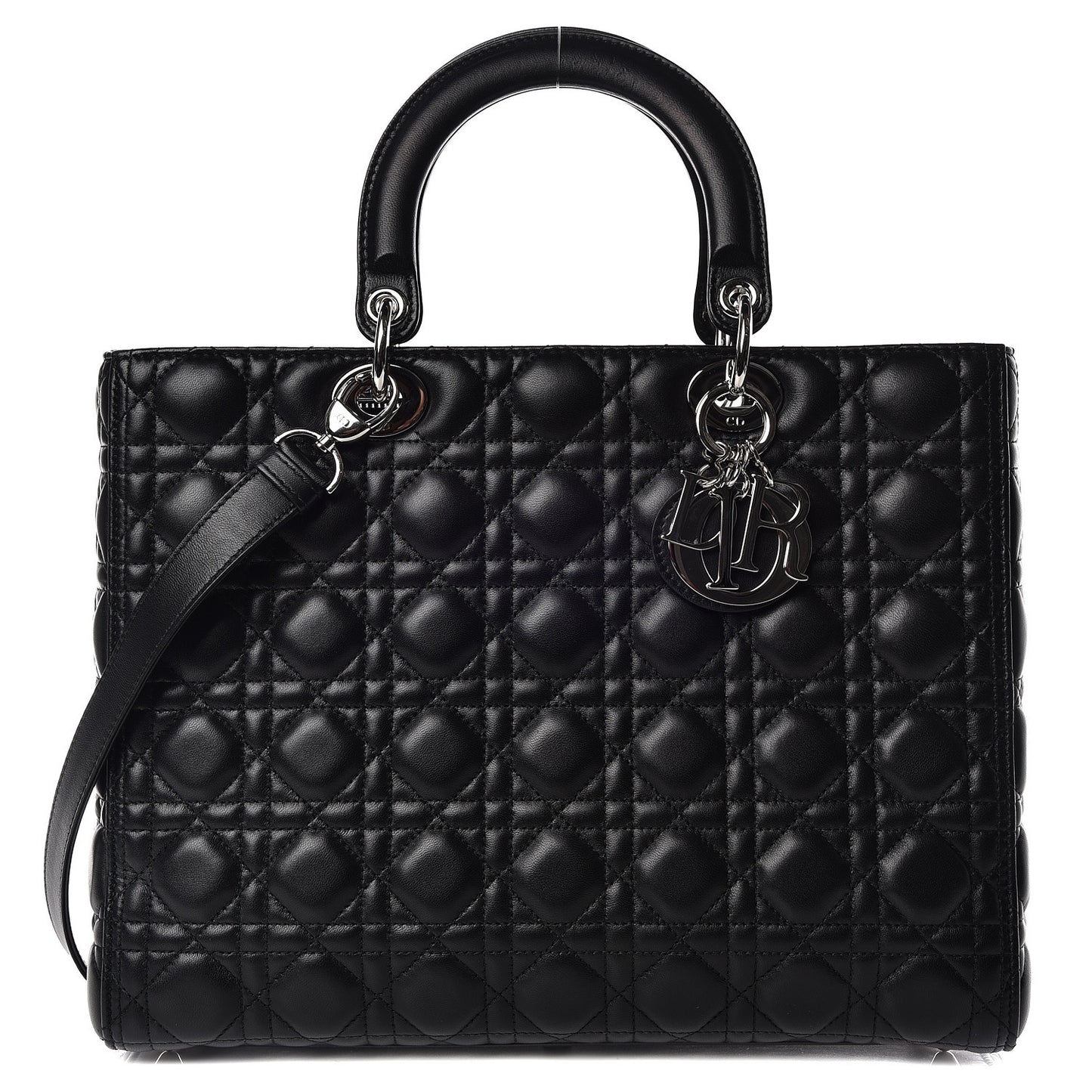 Lambskin Cannage Large Lady Dior Black