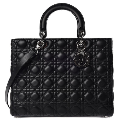 Christian Dior Lambskin Cannage Large Lady Dior Black 1 of 9