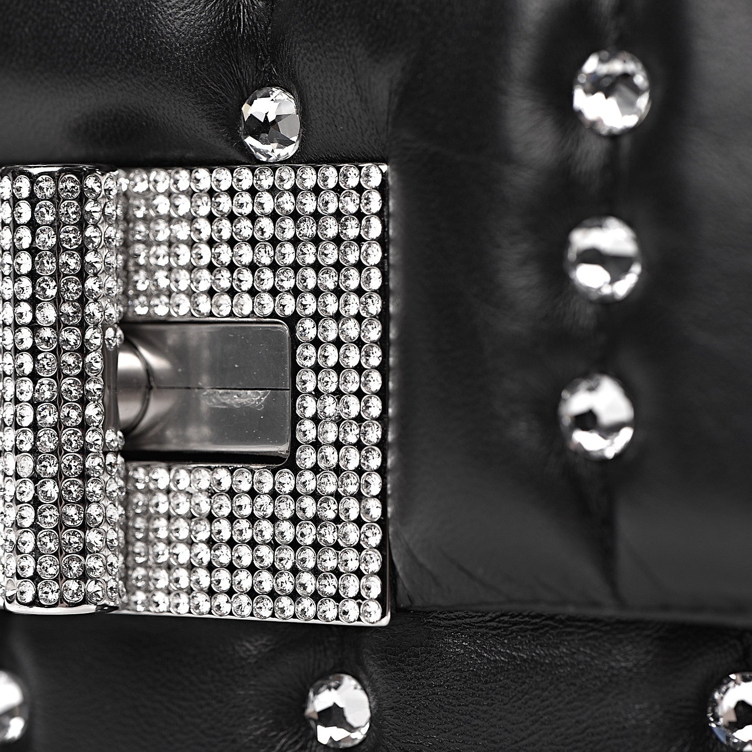 Tom Ford Lambskin Quilted Crystal Small Natalia Chain Bag Black 9 of 19