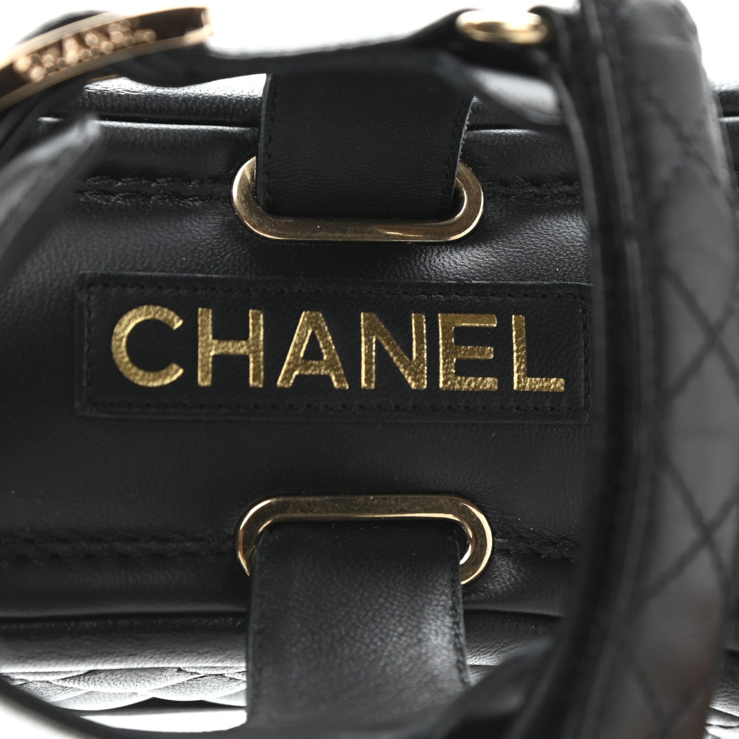 Lambskin Quilted Platform Sandals 36.5 Black