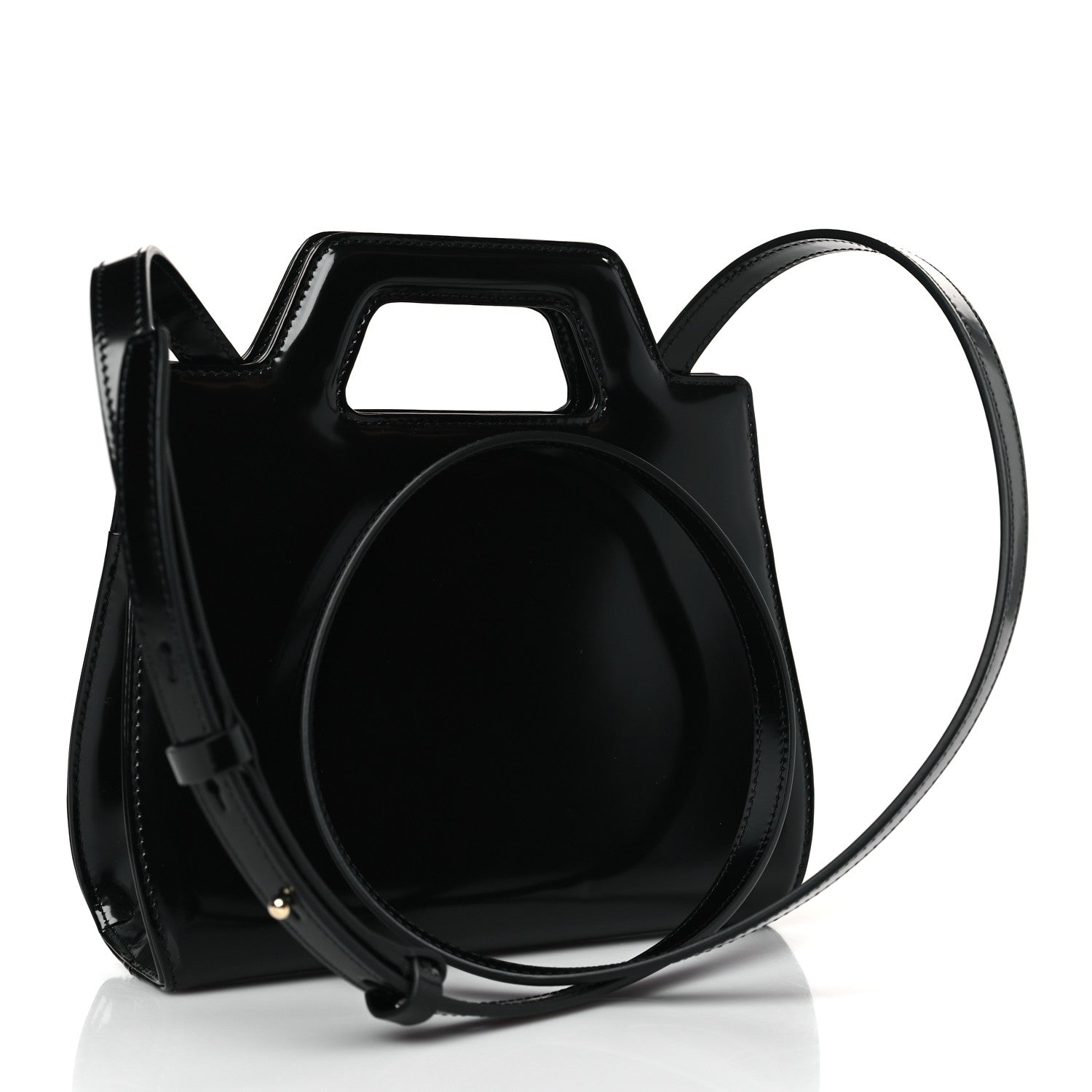 Salvatore Ferragamo Brushed Calfskin Mini Wanda Top Handle Bag Black 3 of 8