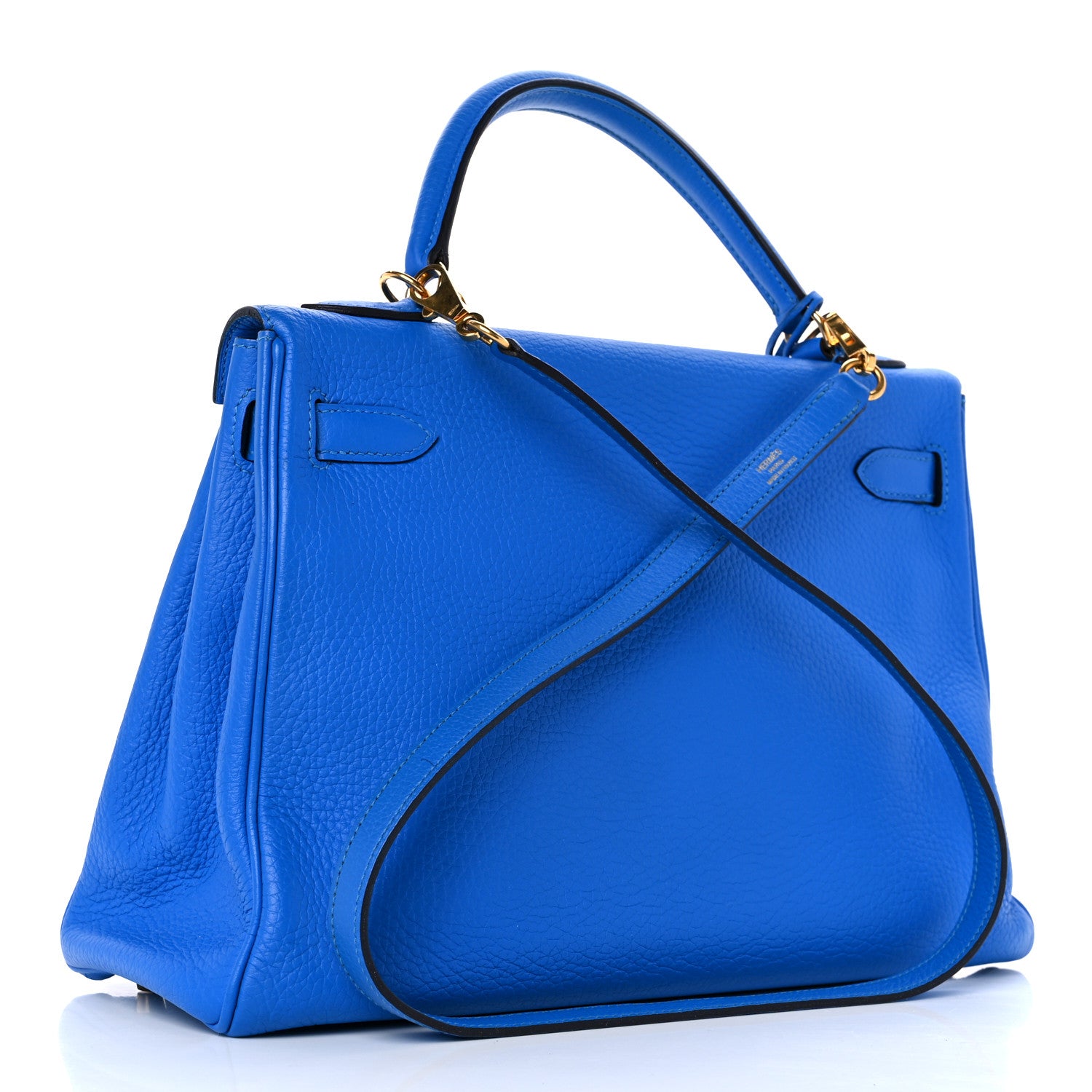 Hermes Togo Kelly Retourne 32 Bleu Hydra 3 of 9