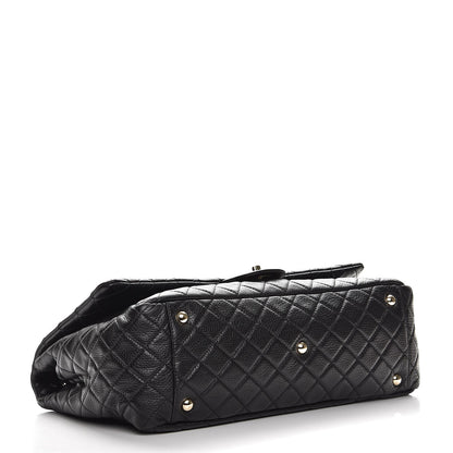 Chanel Calfskin Quilted XXL Travel Flap Bag Black 4 of 7