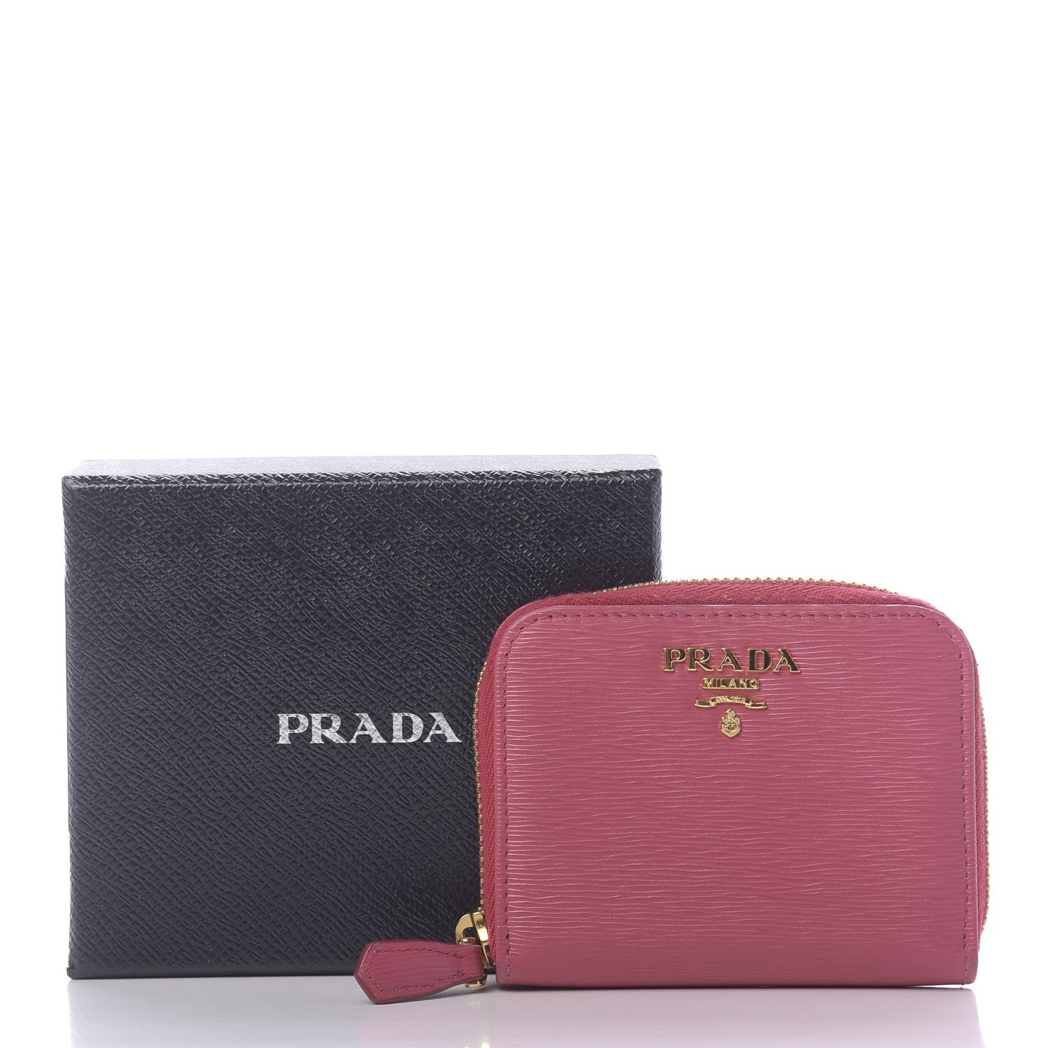 Prada Vitello Move Metal Coin Purse Peonia 8 of 8