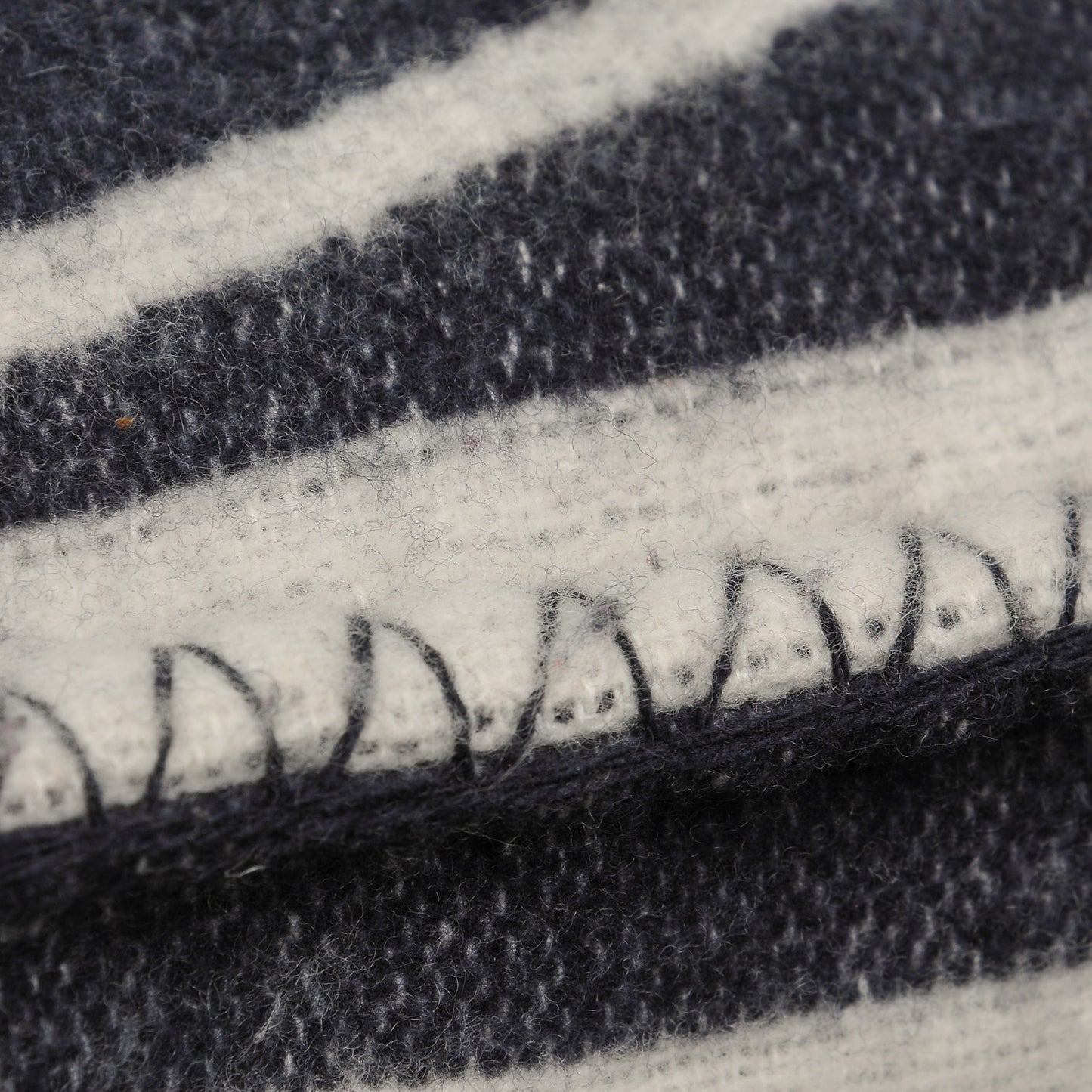 Merino Wool Cashmere CC Pillow White Navy Blue