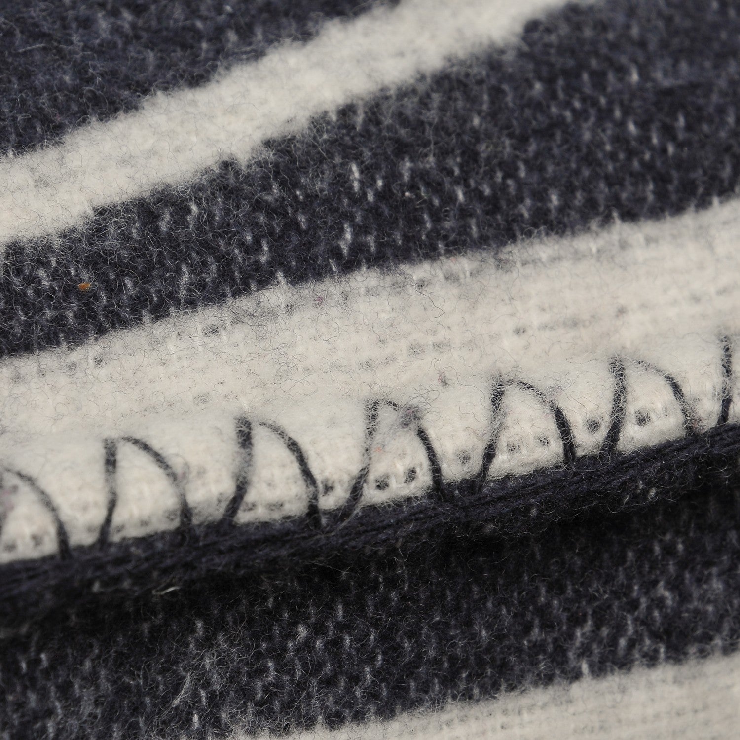 Chanel Merino Wool Cashmere CC Pillow White Navy Blue 6 of 8