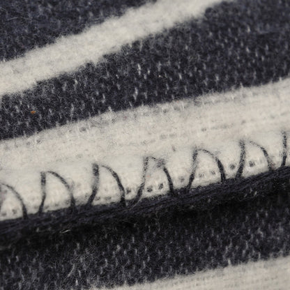 Chanel Merino Wool Cashmere CC Pillow White Navy Blue 6 of 8