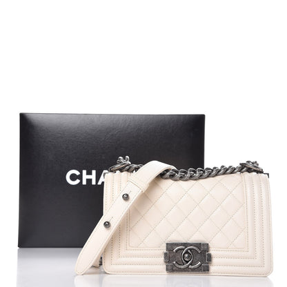 Chanel Caviar Quilted Small Boy Flap Ivory 8 of 8