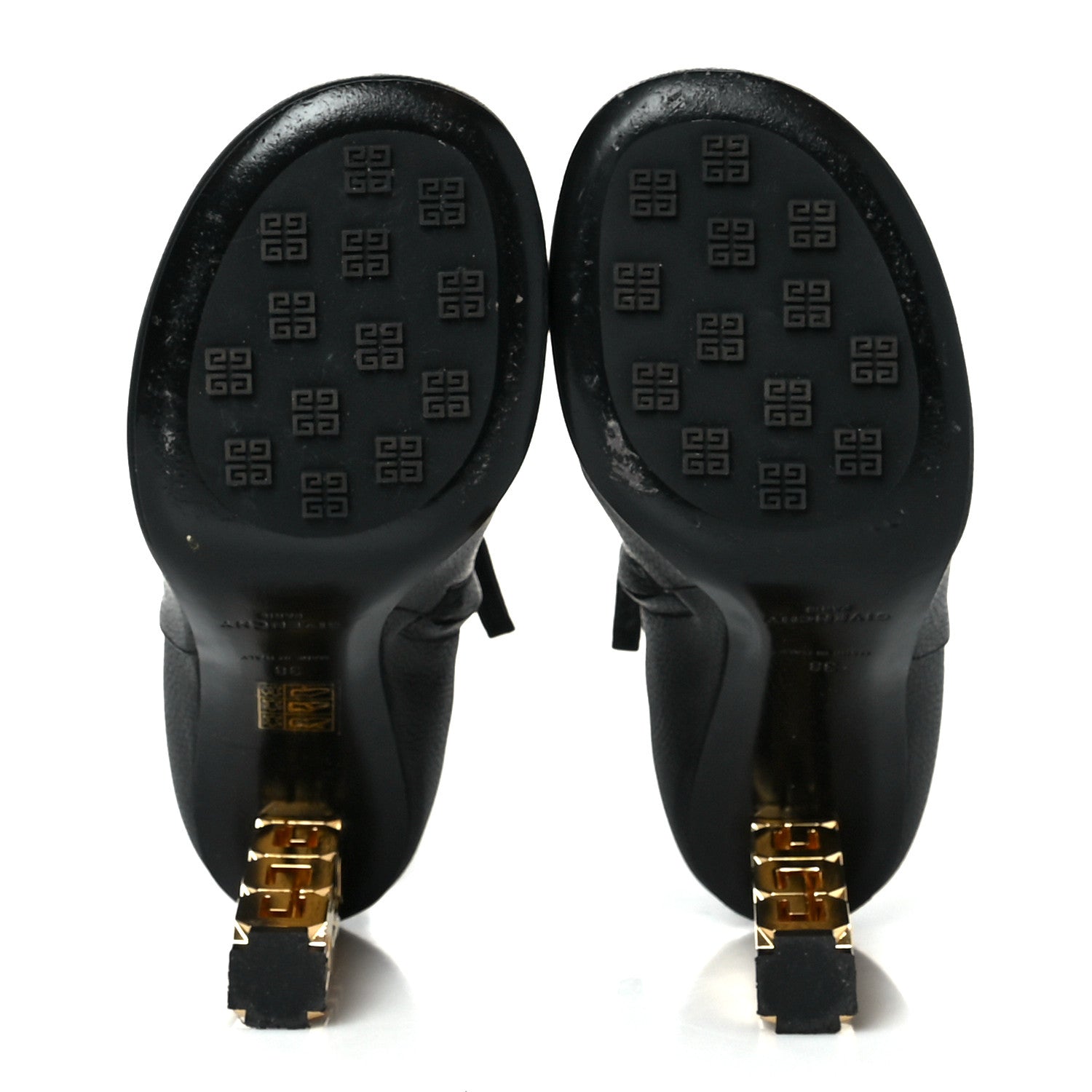 Givenchy Grained Calfskin G Cube Heel Ankle Boots 38 Black 5 of 8