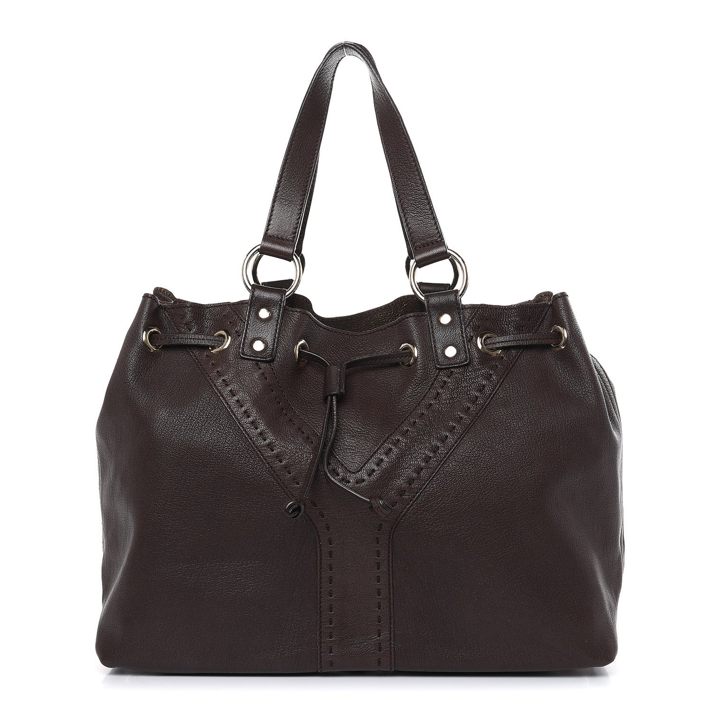 Calfskin Reversible Double Sac Y Tote Gold Brown
