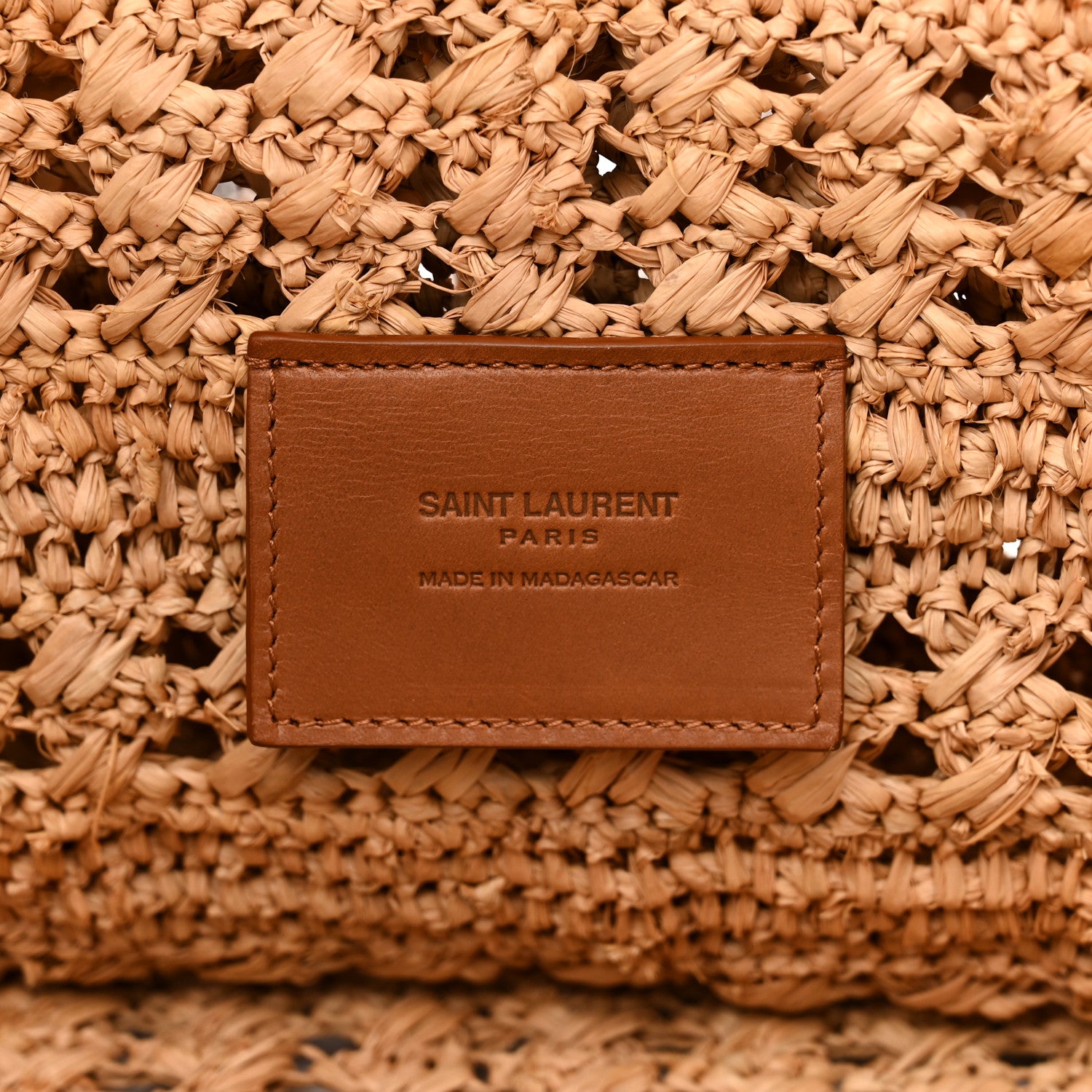 Saint Laurent Raffia Calfskin Medium Panier Tote Naturel 6 of 10