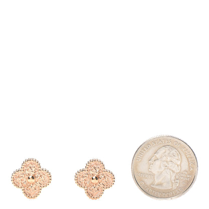 Van Cleef & Arpels 18K Rose Gold Vintage Alhambra Earrings 2 of 4