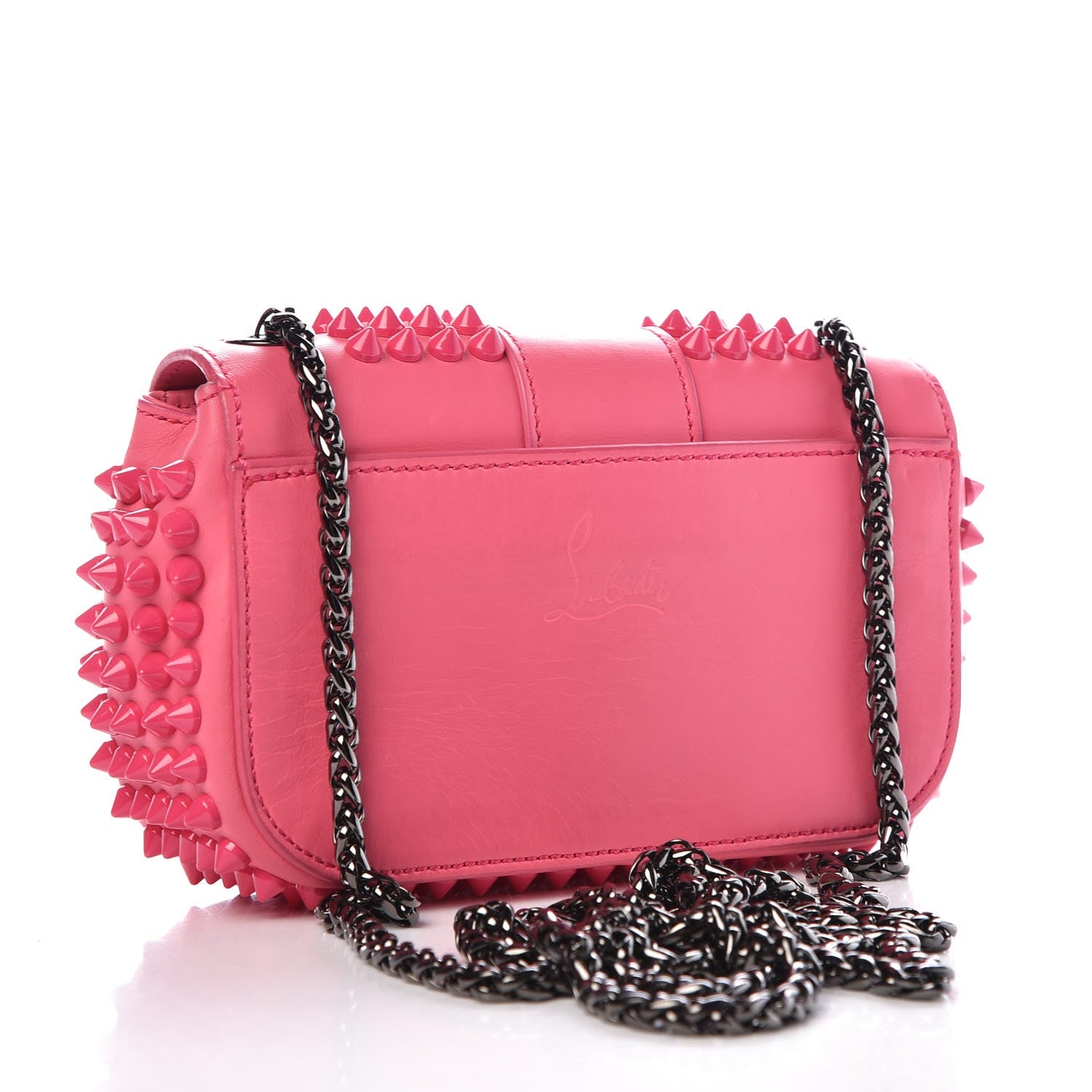 Christian Louboutin Calfskin Spiked Sweety Charity Crossbody Bag Pink 3 of 10