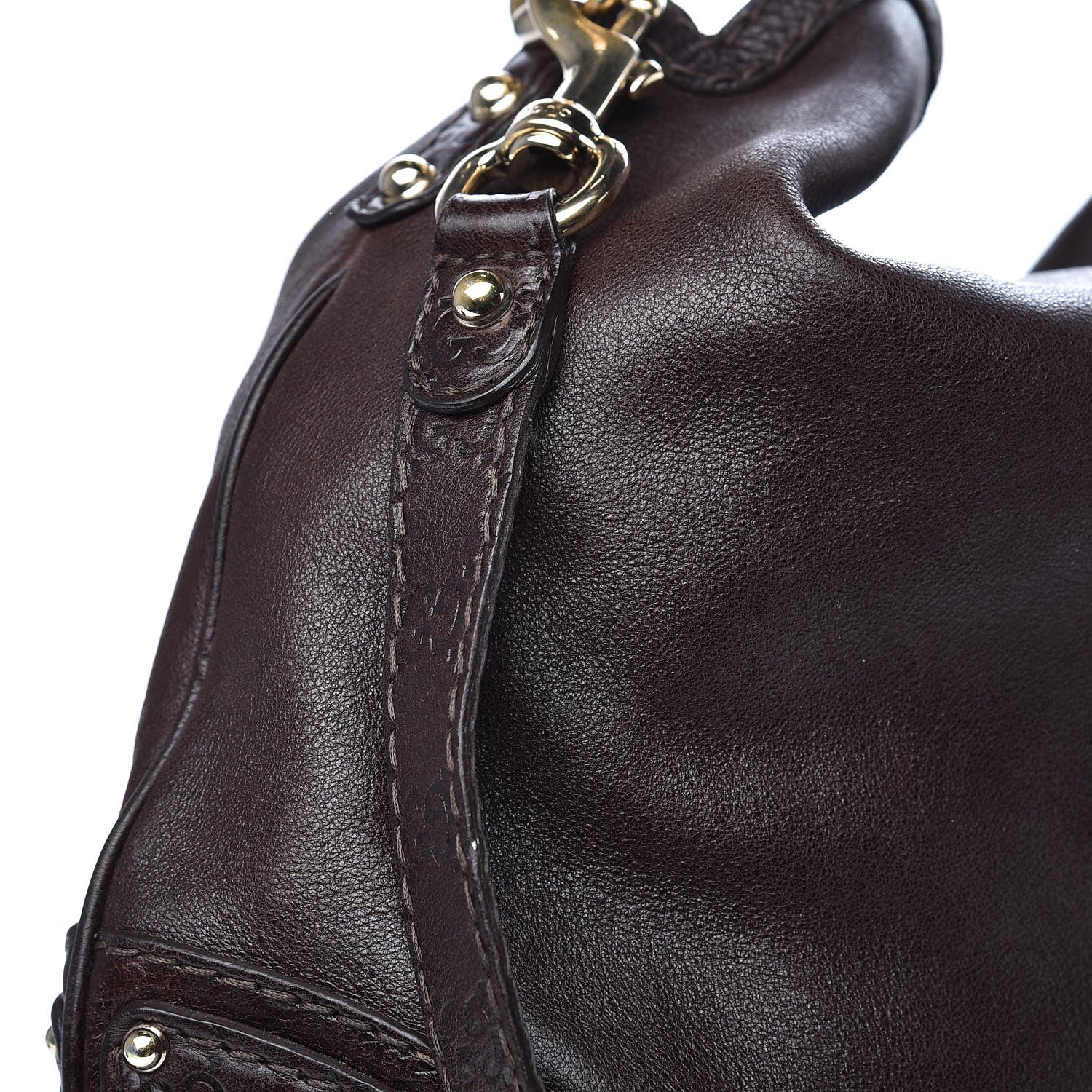 Gucci Calfskin Large Indy Top Handle Hobo Dark Brown 11 of 12