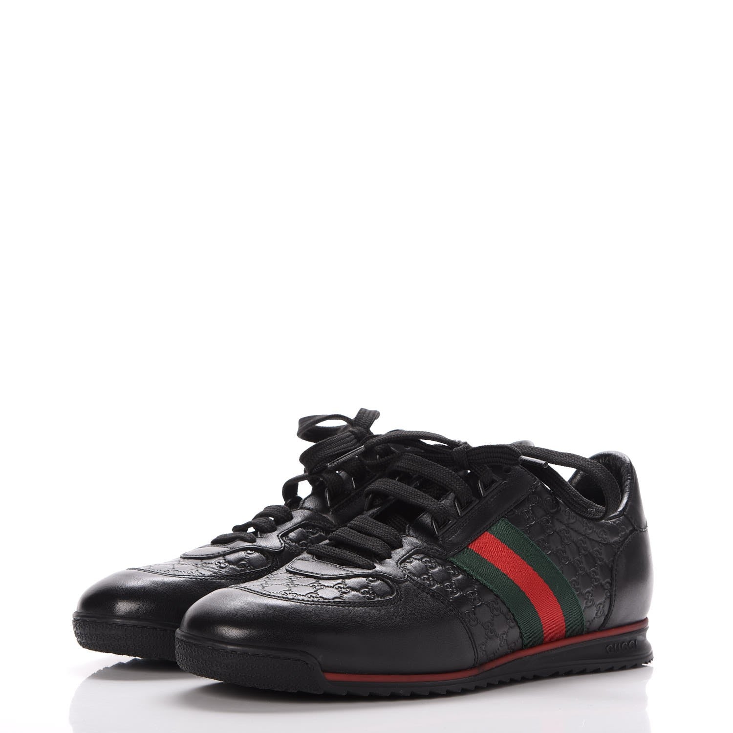 Gucci Guccissima Web Sneakers 7.5 Black 3 of 9