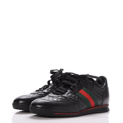 Gucci Guccissima Web Sneakers 7.5 Black 3 of 9