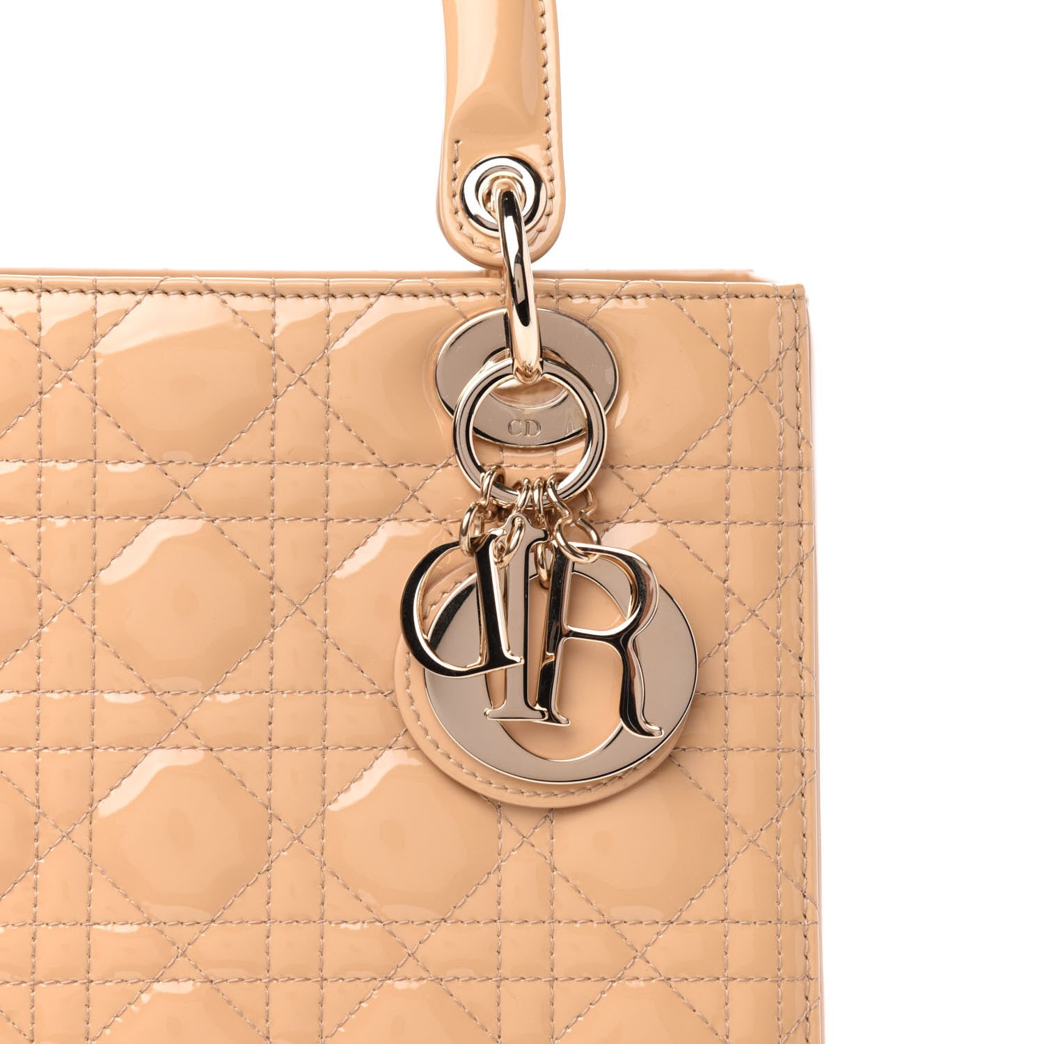 Christian Dior Patent Cannage Medium Lady Dior Beige 11 of 12