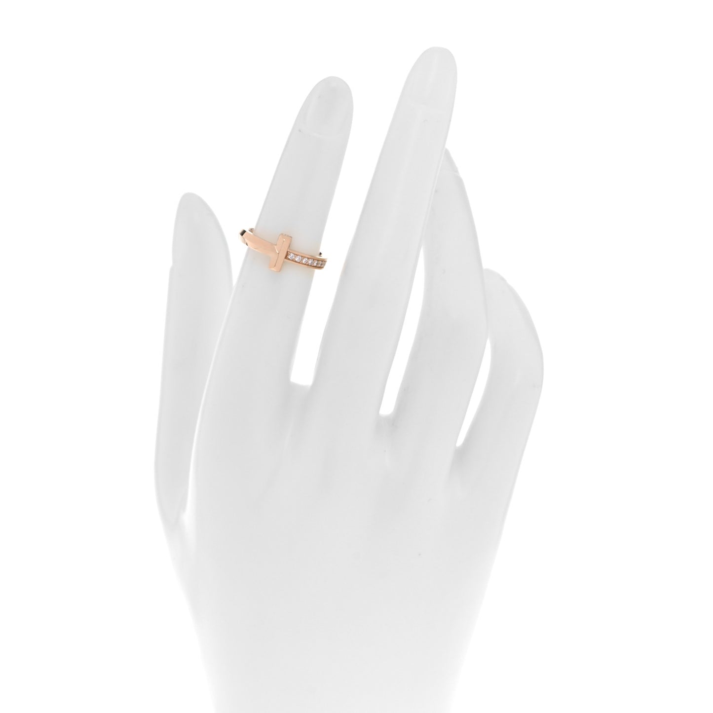 18K Rose Gold Diamond T T1 Ring 48 4.5