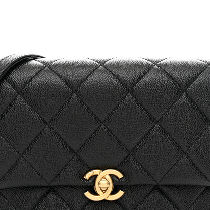 Chanel Shiny Caviar Quilted Small Chain Melody Flap Black 8 of 11