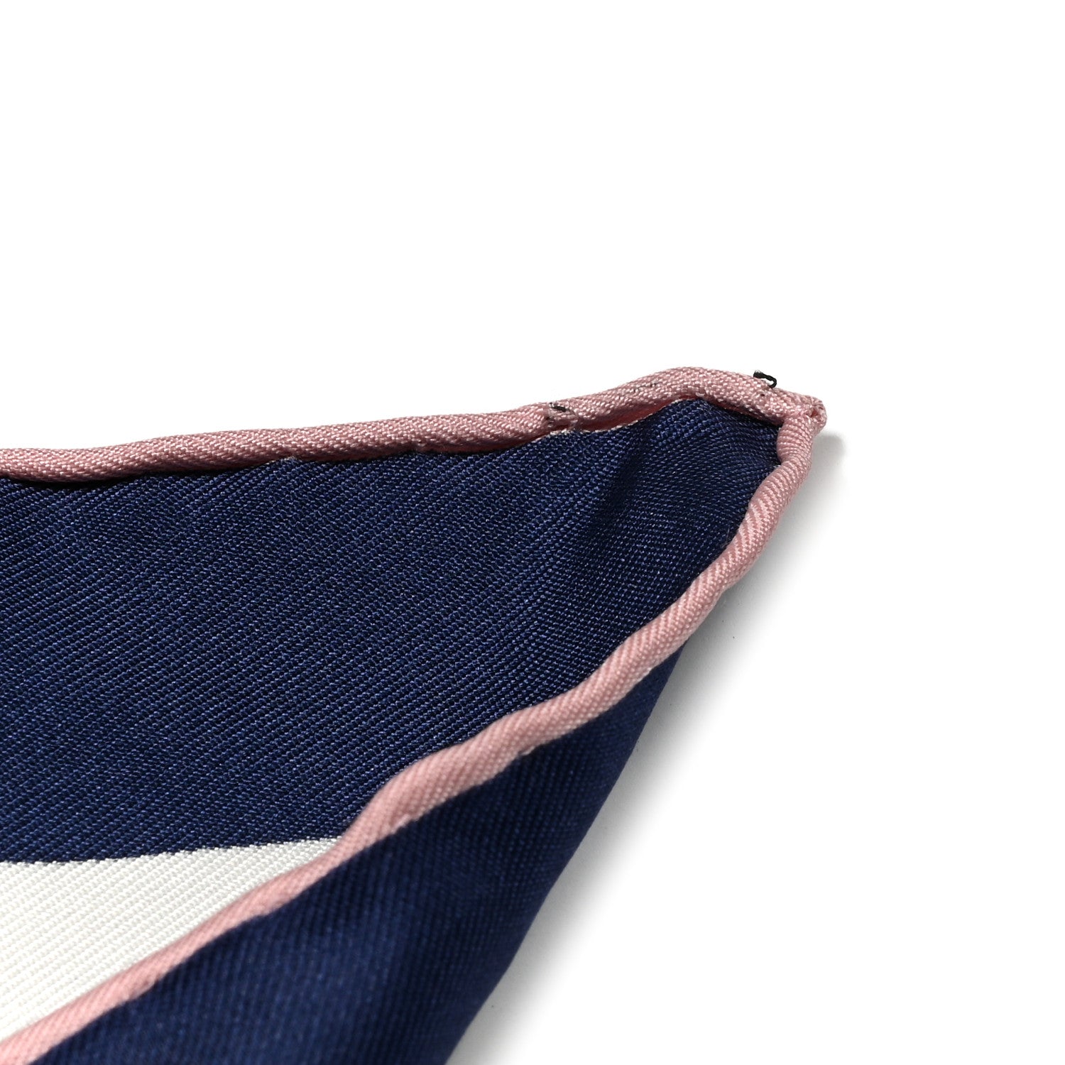 Chanel Silk CC Square Scarf Navy Blue Light Pink 4 of 4
