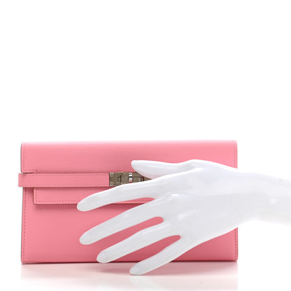 Hermes Epsom Kelly Longue Wallet Rose Confetti 2 of 8