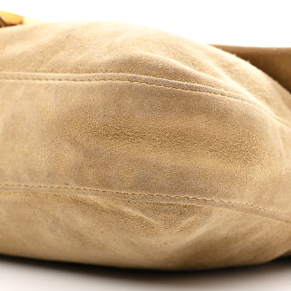 Fendi Suede Baguette Shoulder Bag Beige 9 of 11