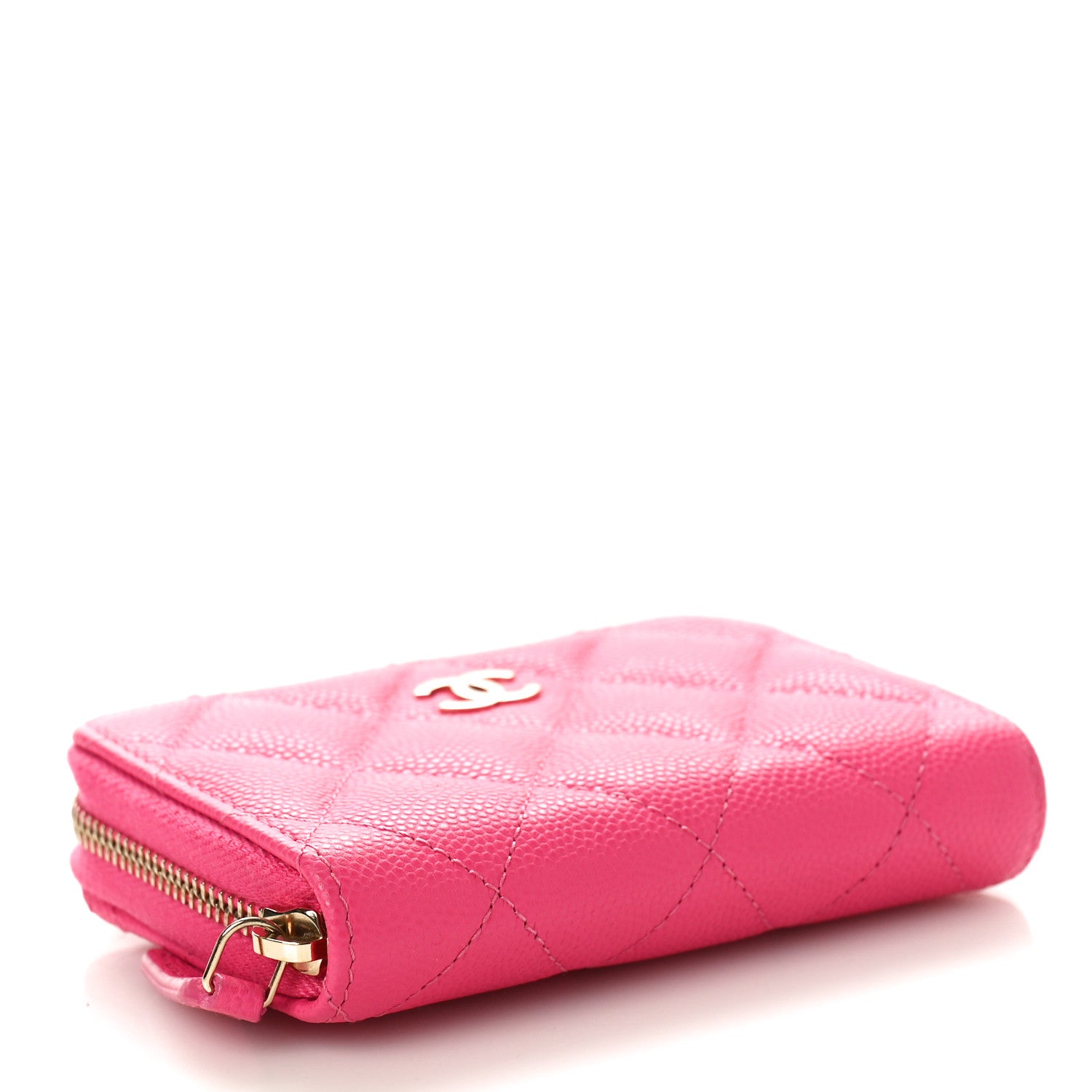 Chanel Caviar Quilted Zip Coin Purse Pink 4 of 9