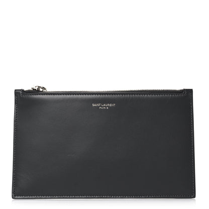 Saint Laurent Smooth Calfskin Zip Pouch Black 1 of 8