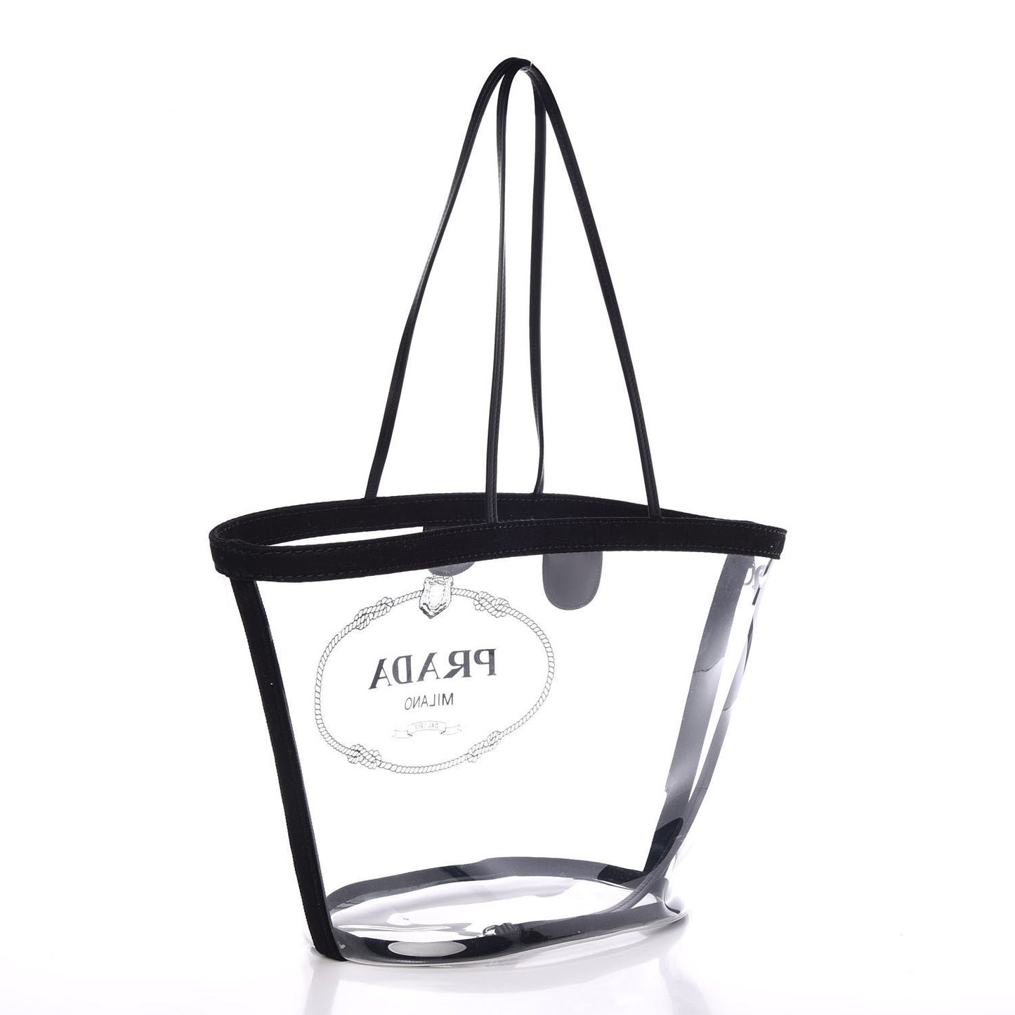 Plexiglass Calfskin Small Shopper Tote Black