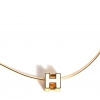 Hermes Enamel Cage d'H Necklace Gold White 1 of 6