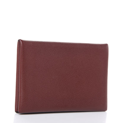 Hermes Swift Calvi Card Case Rouge H Havane 3 of 8