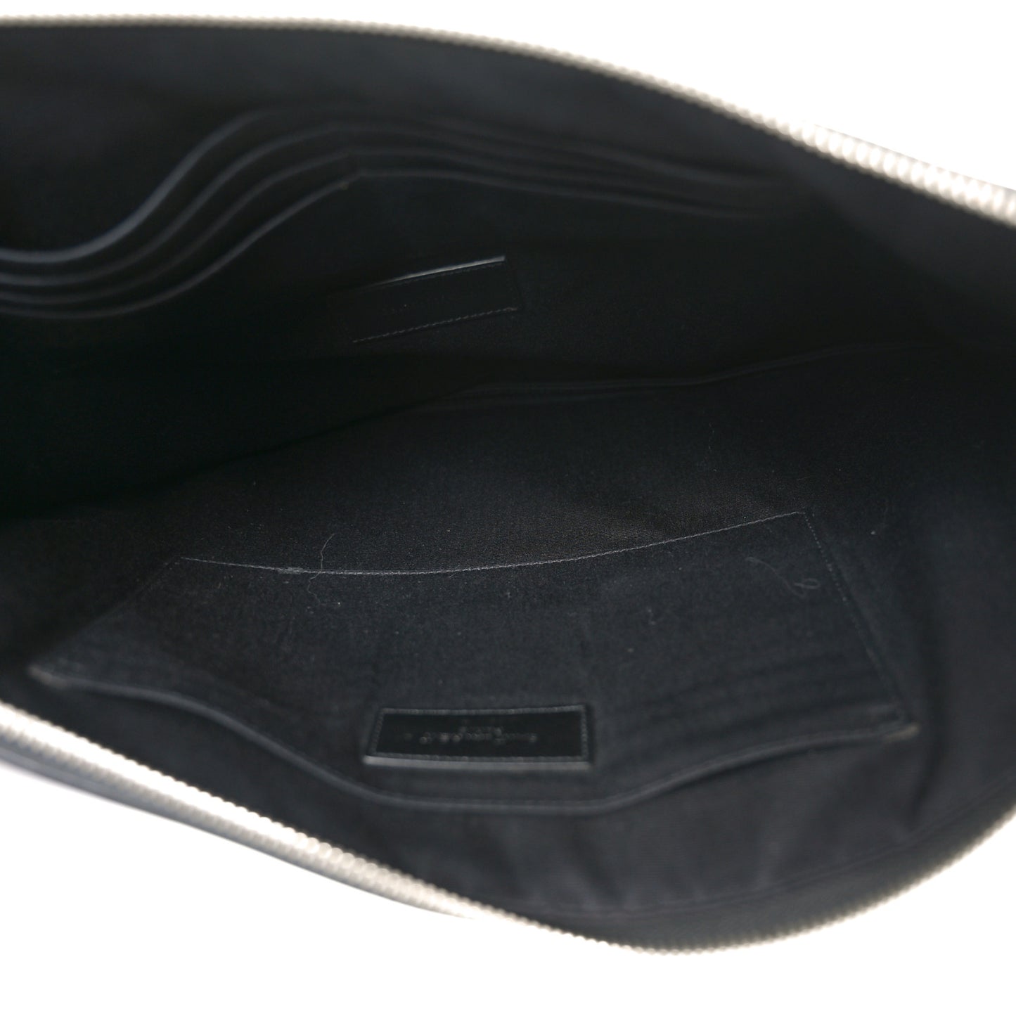 Calfskin Sweet Dreams Shark Zipped Pouch Black