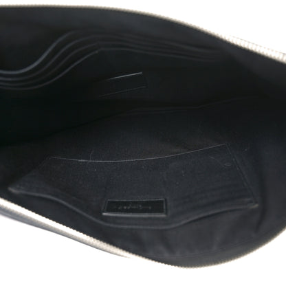 Saint Laurent Calfskin Sweet Dreams Shark Zipped Pouch Black 5 of 10