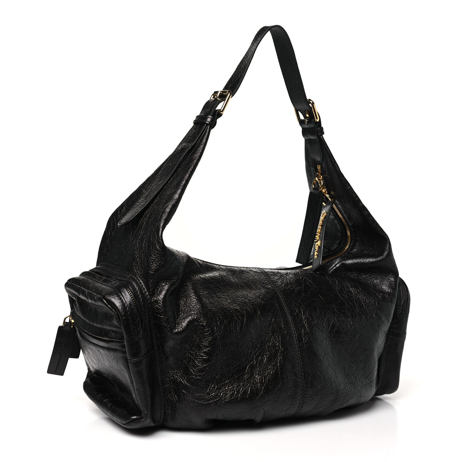 Christian Dior Crinkled Calfskin Large Grand Tour Multipocket Bag Black 3 of 11