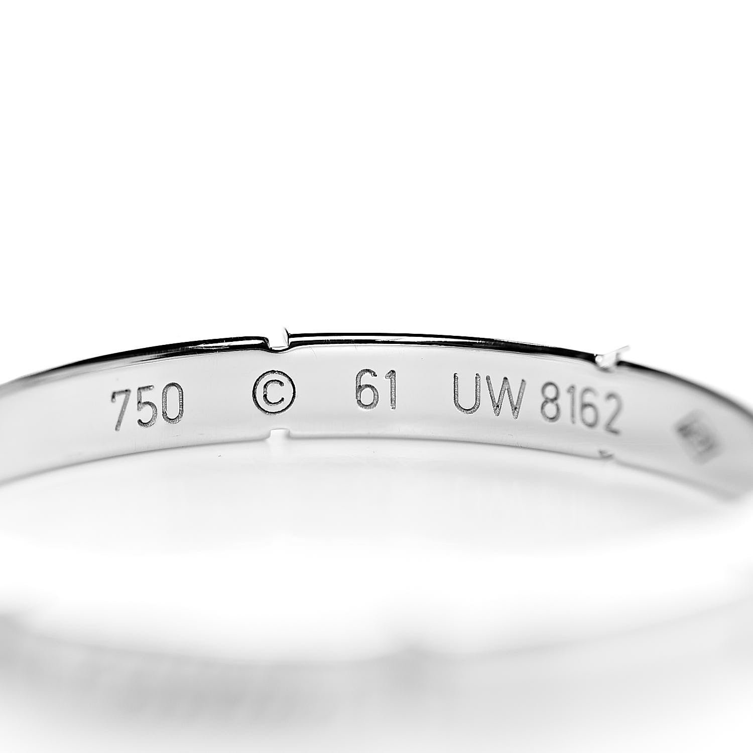 Cartier 18K White Gold 2.5mm Maillon Panthere Wedding Band Ring 61 9.5 4 of 5