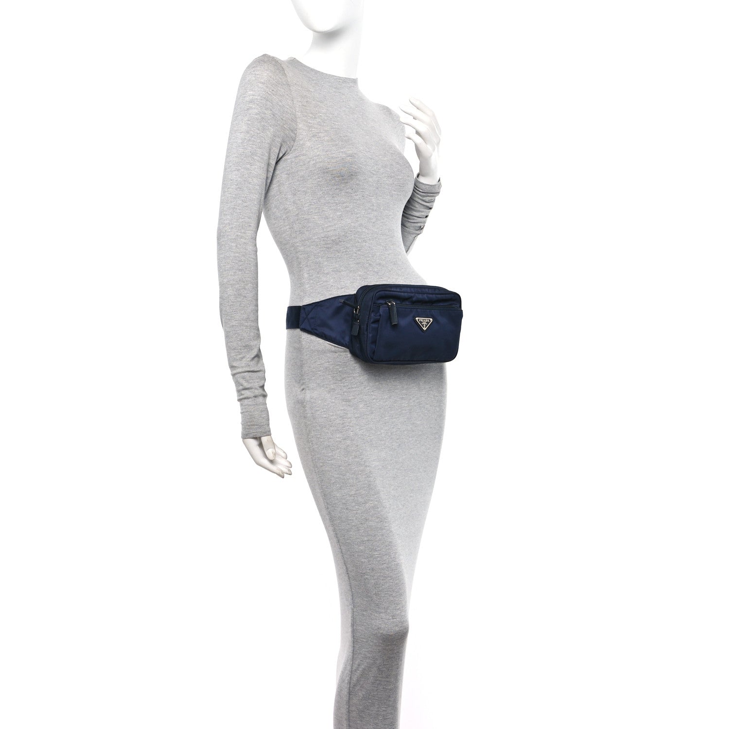Prada Re-Nylon Saffiano Belt Bag Navy 2 of 11
