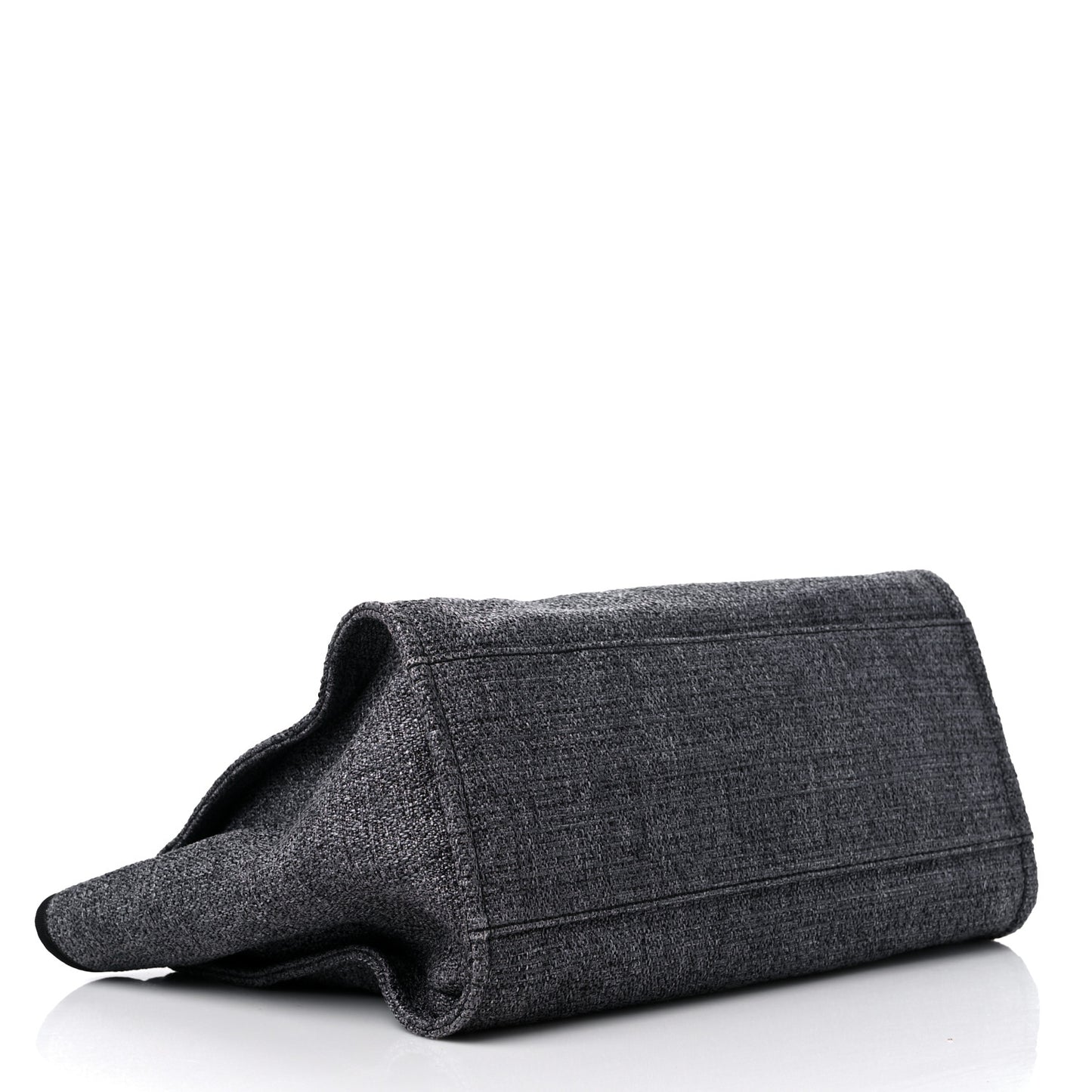 Woven Straw Raffia Medium Deauville Tote Grey