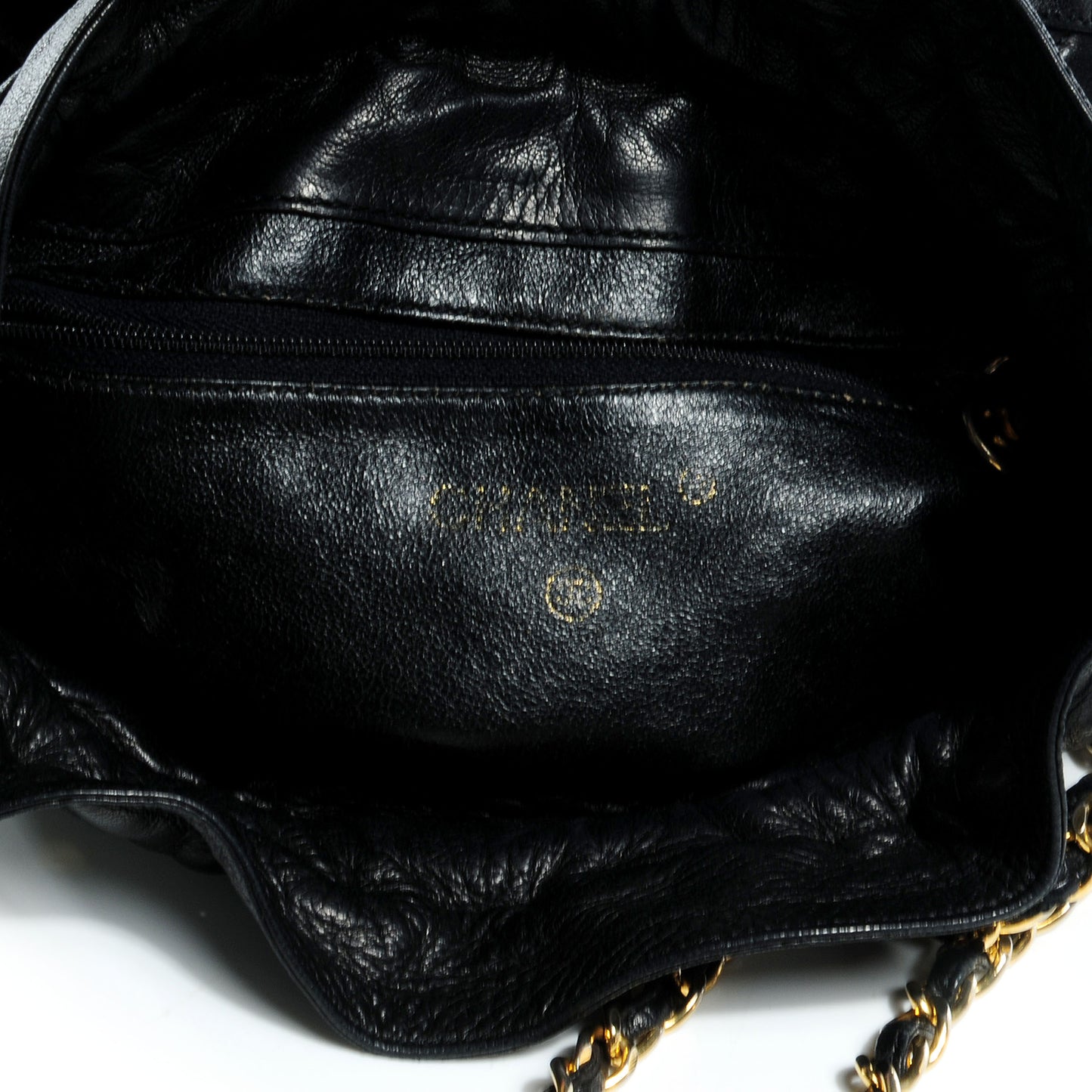 Lambskin Drawstring Pouch Bag Black