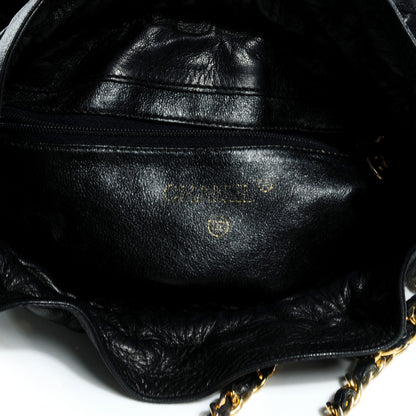 Chanel Lambskin Drawstring Pouch Bag Black 6 of 6